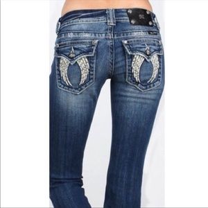 Miss Me bling angel wings pockets jeans 30